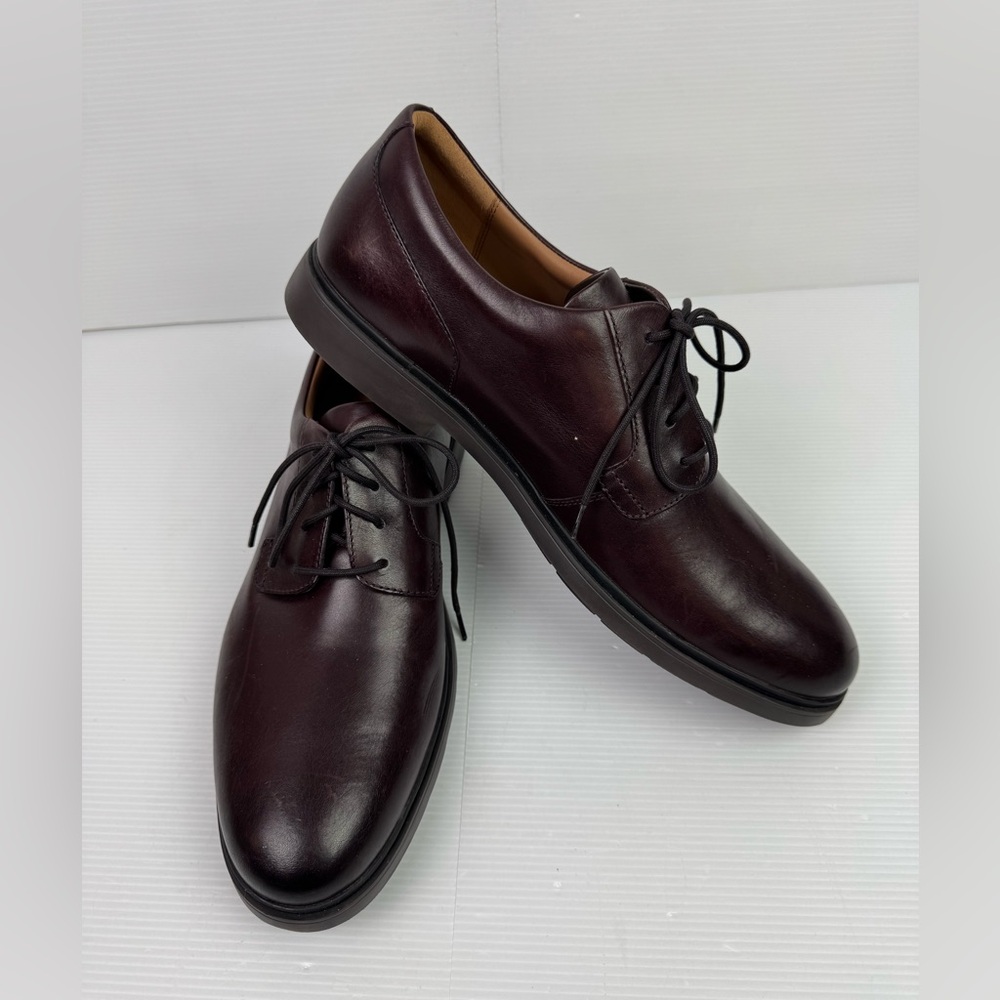 Unstructured By Clarks Un Tailor Tie Derby Shoes Brown Leather Oxfords Men 12M